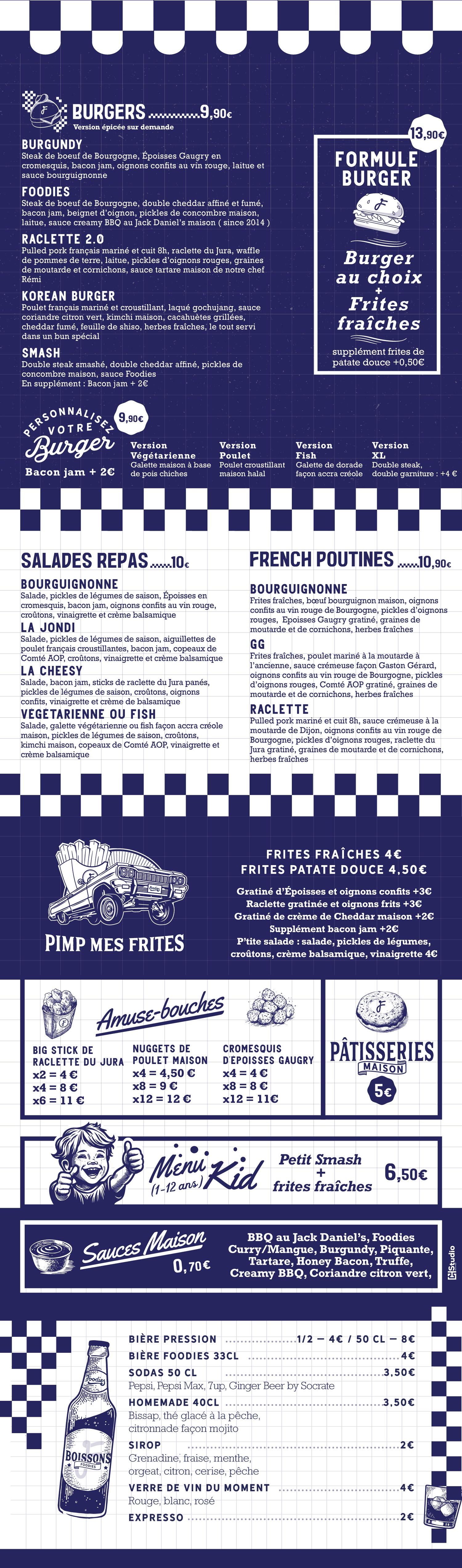 Carte du restaurant Foodies